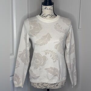 Rachel Zoe Cream Floral Sweater